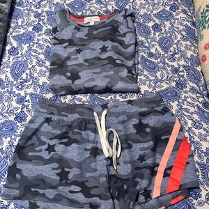 P.J. Salvage camo Lounge Set with Red Accents